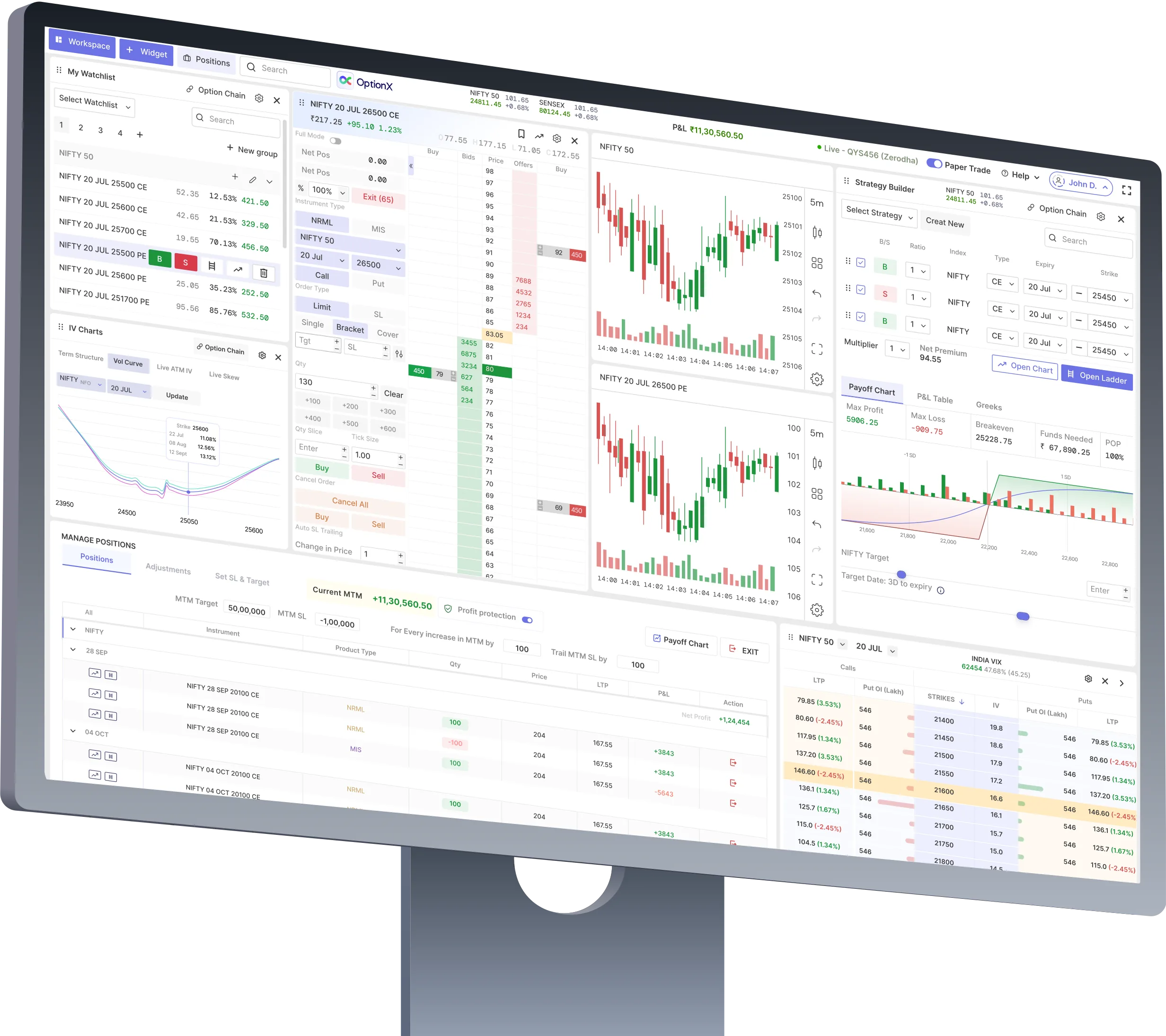 OptionX Trading Platform — Desktop